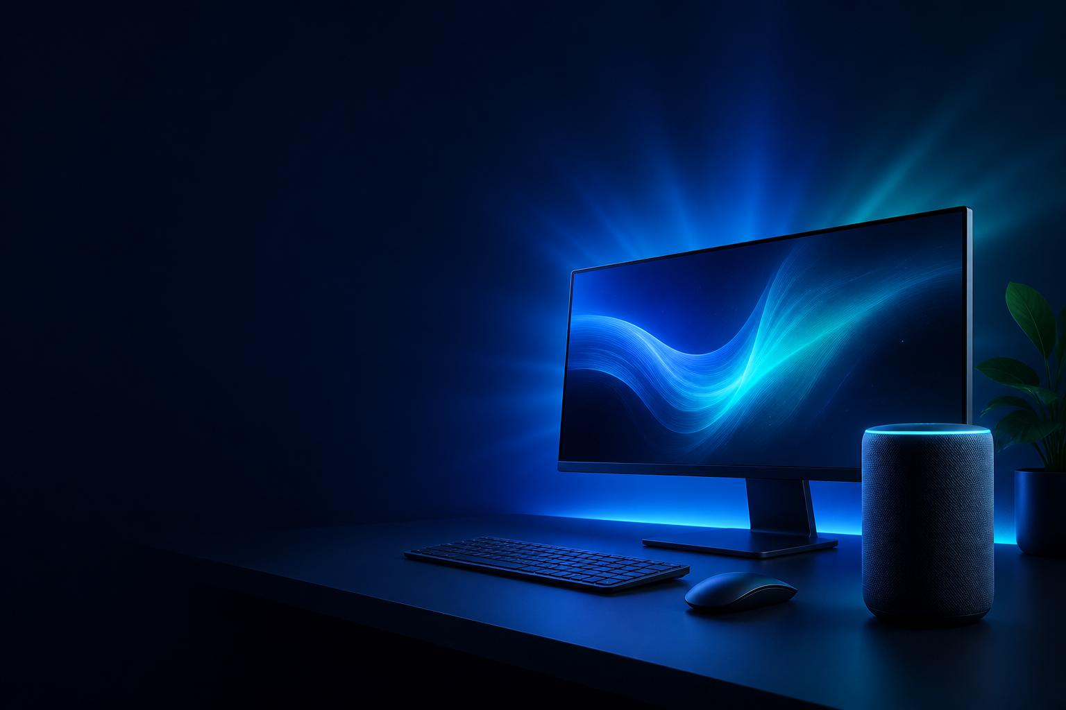 PC Windows e alto-falante inteligente conectados pelo TriggerPC